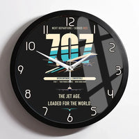 Thumbnail for Boeing 707-320C design on black framed wall clock