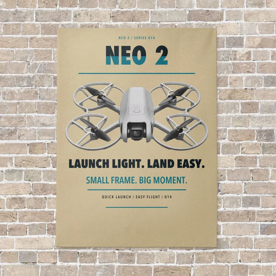 DJI Neo 2 vertical canvas print - no frame - beige background