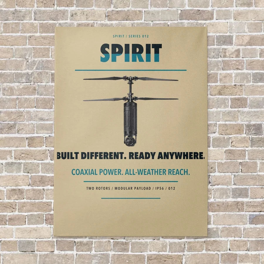 Ascent AeroSystems Spirit vertical canvas print - no frame - beige background