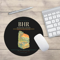 Thumbnail for Bharatpur Airport (BHR) design on black round mouse pad