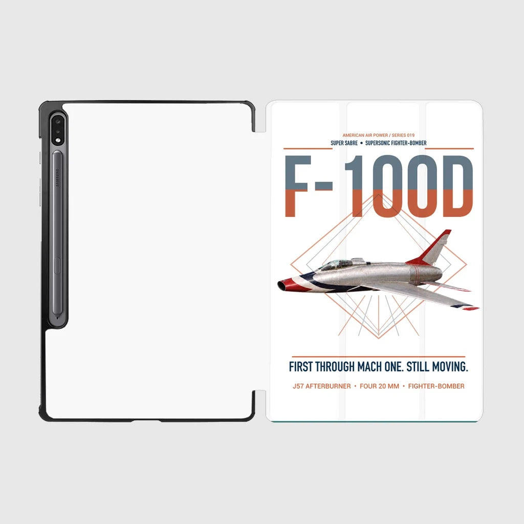 F-100D Super Sabre design on white samsung tablet tablet case