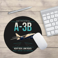 Thumbnail for A-3B Skywarrior design on black round mouse pad