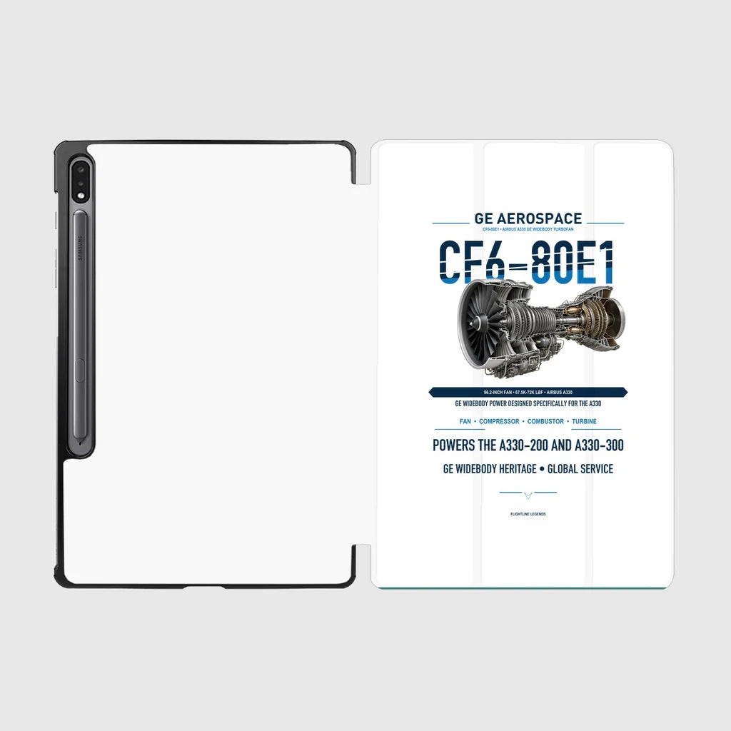 CF6-80E1 design on white samsung tablet tablet case