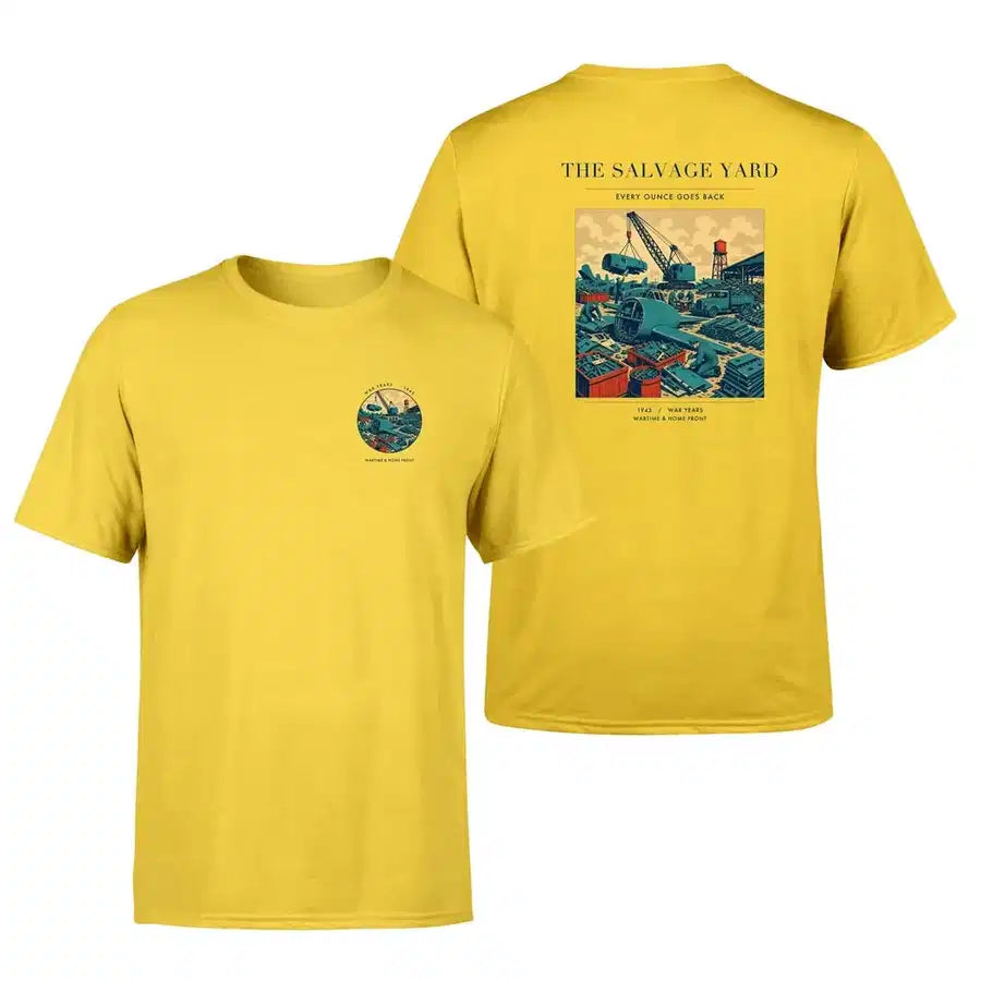 VINTAGE G4509 - The Salvage Yard - Double-Side T-Shirt design on yellow double side t shirt