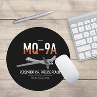 Thumbnail for MQ-9A Reaper design on black round mouse pad