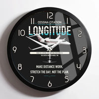 Thumbnail for Cessna Citation Longitude design on black framed wall clock
