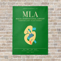 Thumbnail for Malta International Airport MLA - Canvas Framed - Green