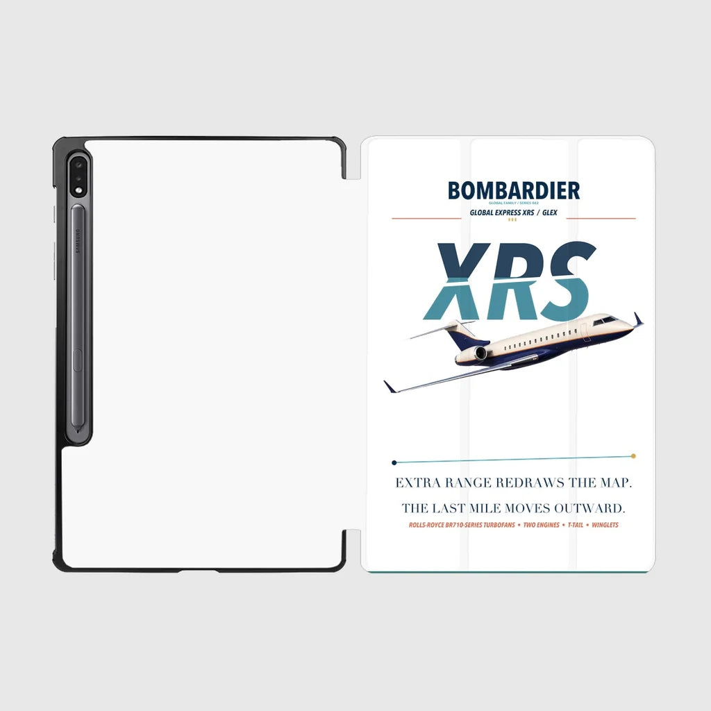 Bombardier Global Express XRS design on white samsung tablet tablet case