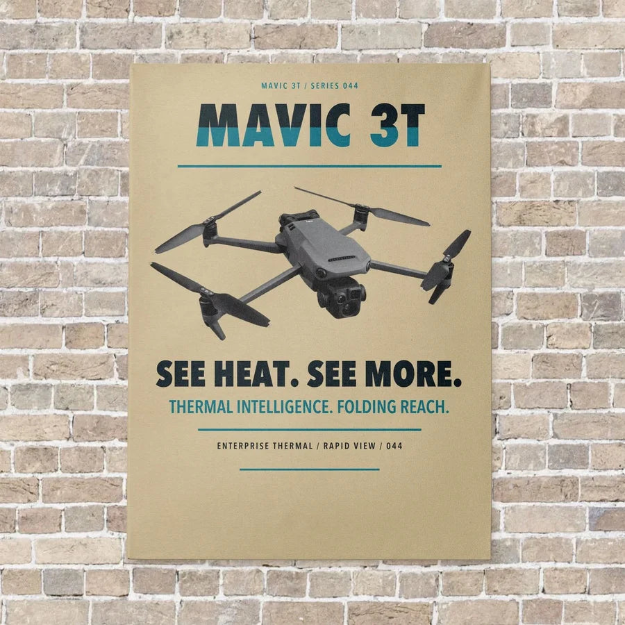DJI Mavic 3 Thermal vertical canvas print - no frame - beige background
