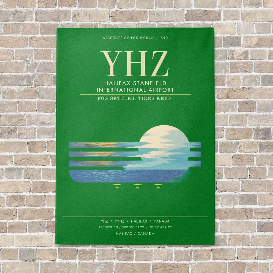 Halifax Stanfield International Airport YHZ - Canvas Framed - Green