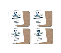 Thumbnail for Fokker 50 design on white 4 pieces set coaster
