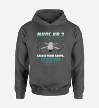 Thumbnail for DJI Mavic Air 2 design on dark gray hoodie single side