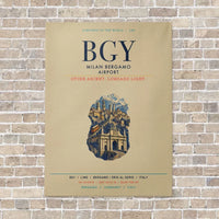 Thumbnail for Milan Bergamo Airport BGY vertical canvas print - no frame - beige background