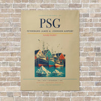 Thumbnail for Petersburg James A. Johnson Airport PSG vertical canvas print - no frame - beige background