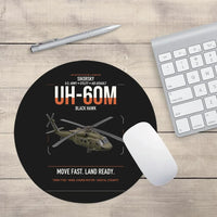 Thumbnail for Sikorsky UH-60M Black Hawk design on black round mouse pad