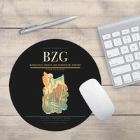 Thumbnail for Bydgoszcz Ignacy Jan Paderewski Airport (BZG) design on black round mouse pad