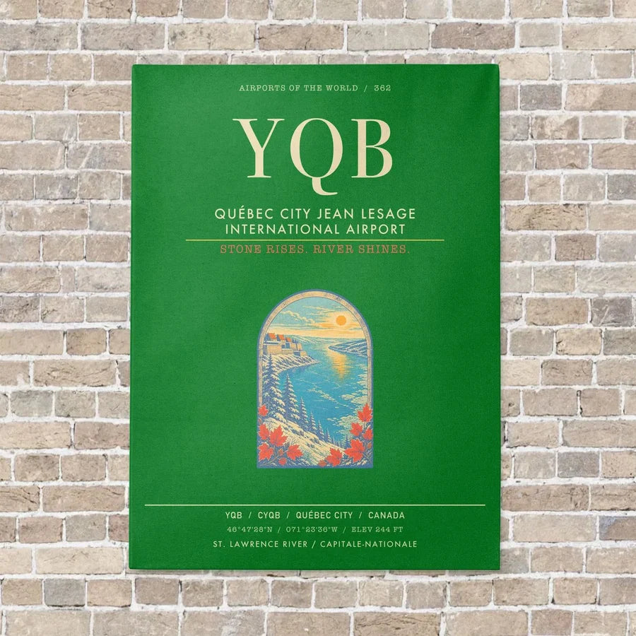 Quebec City Jean Lesage International Airport YQB - Canvas Framed - Green