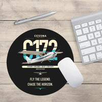 Thumbnail for Cessna 172 Skyhawk design on black round mouse pad
