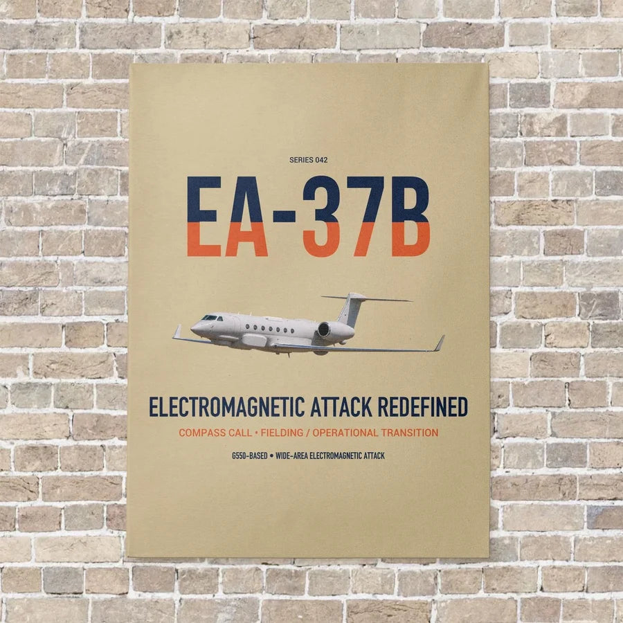EA-37B Compass Call vertical canvas print - no frame - beige background