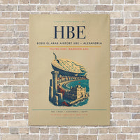 Thumbnail for Borg El Arab Airport HBE — Alexandria vertical canvas print - no frame - beige background