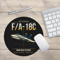 Thumbnail for F-A-18C Hornet design on black round mouse pad