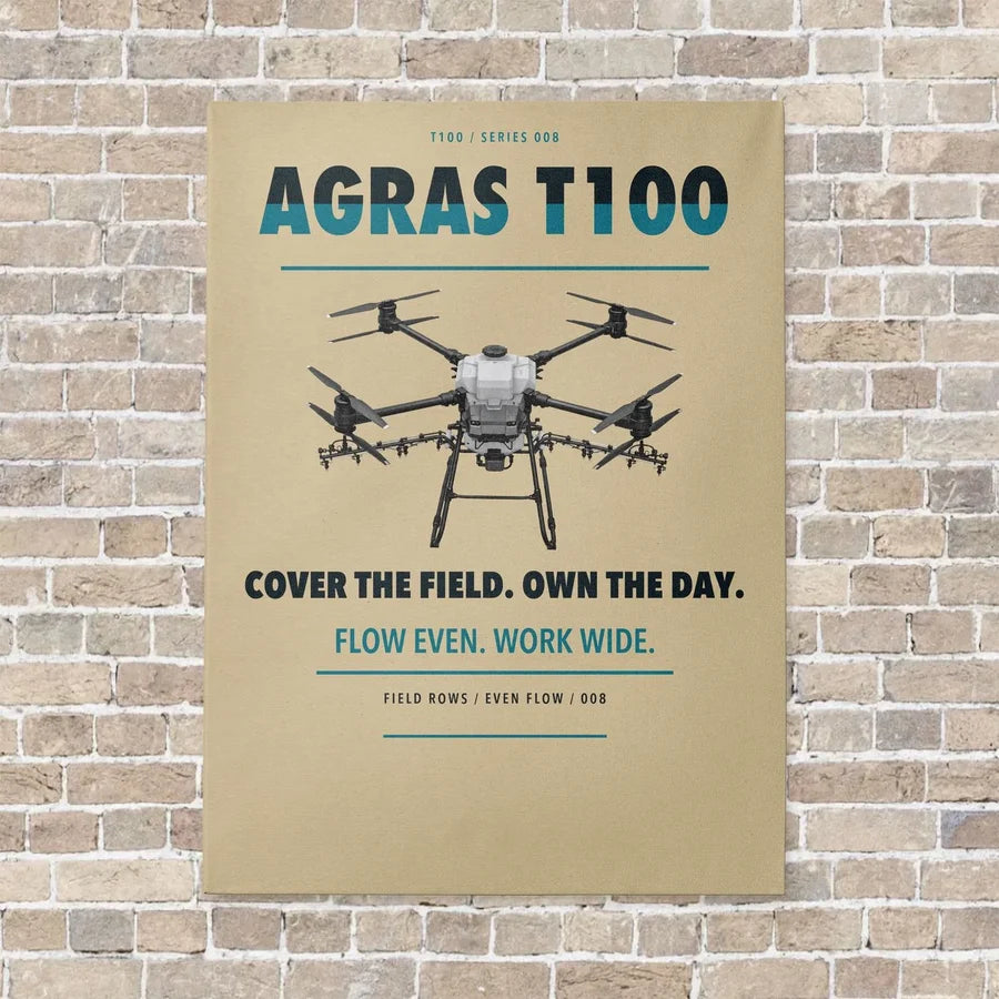 DJI Agras T100 vertical canvas print - no frame - beige background