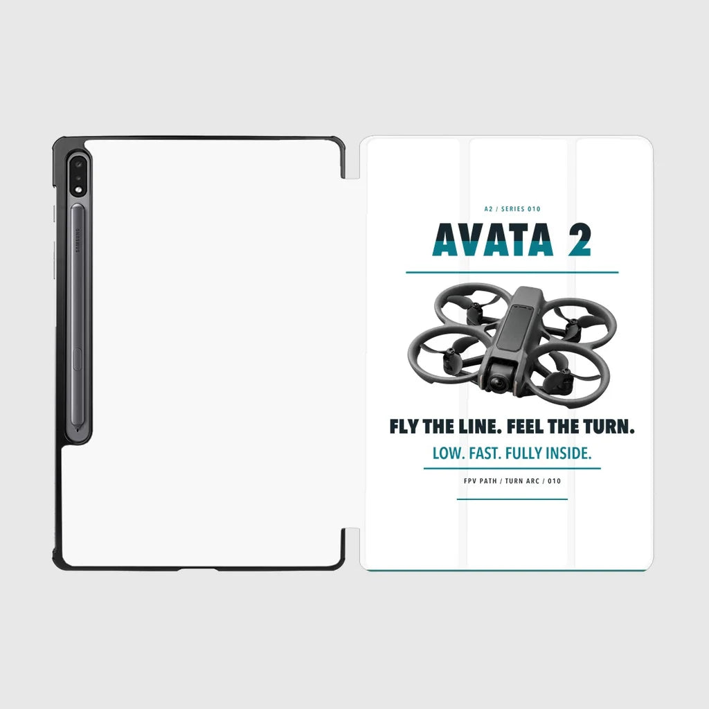 DJI Avata 2 design on white samsung tablet tablet case