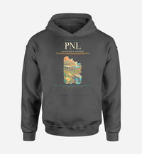 Thumbnail for Pantelleria Airport (PNL) design on dark gray hoodie single-side print