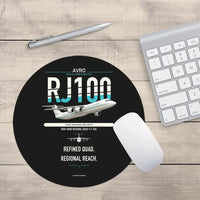 Thumbnail for Avro RJ100 design on black round mouse pad