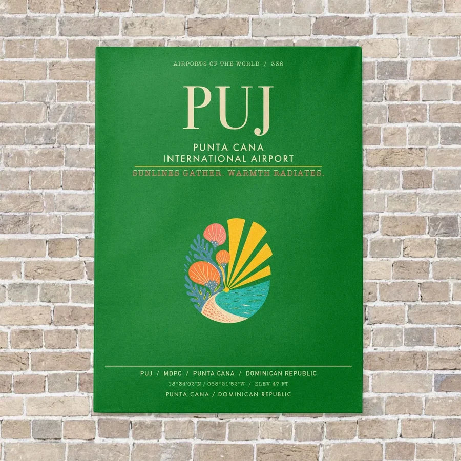 Punta Cana International Airport PUJ - Canvas Framed - Green