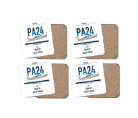 Thumbnail for Piper PA-24-250 Comanche 250 design on white 4 pieces set coaster