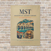 Thumbnail for Maastricht Aachen Airport MST vertical canvas print - no frame - beige background