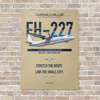 Thumbnail for Fairchild Hiller FH-227B vertical canvas print - no frame - beige background