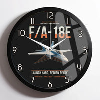 Thumbnail for F-A-18E Super Hornet design on black framed wall clock