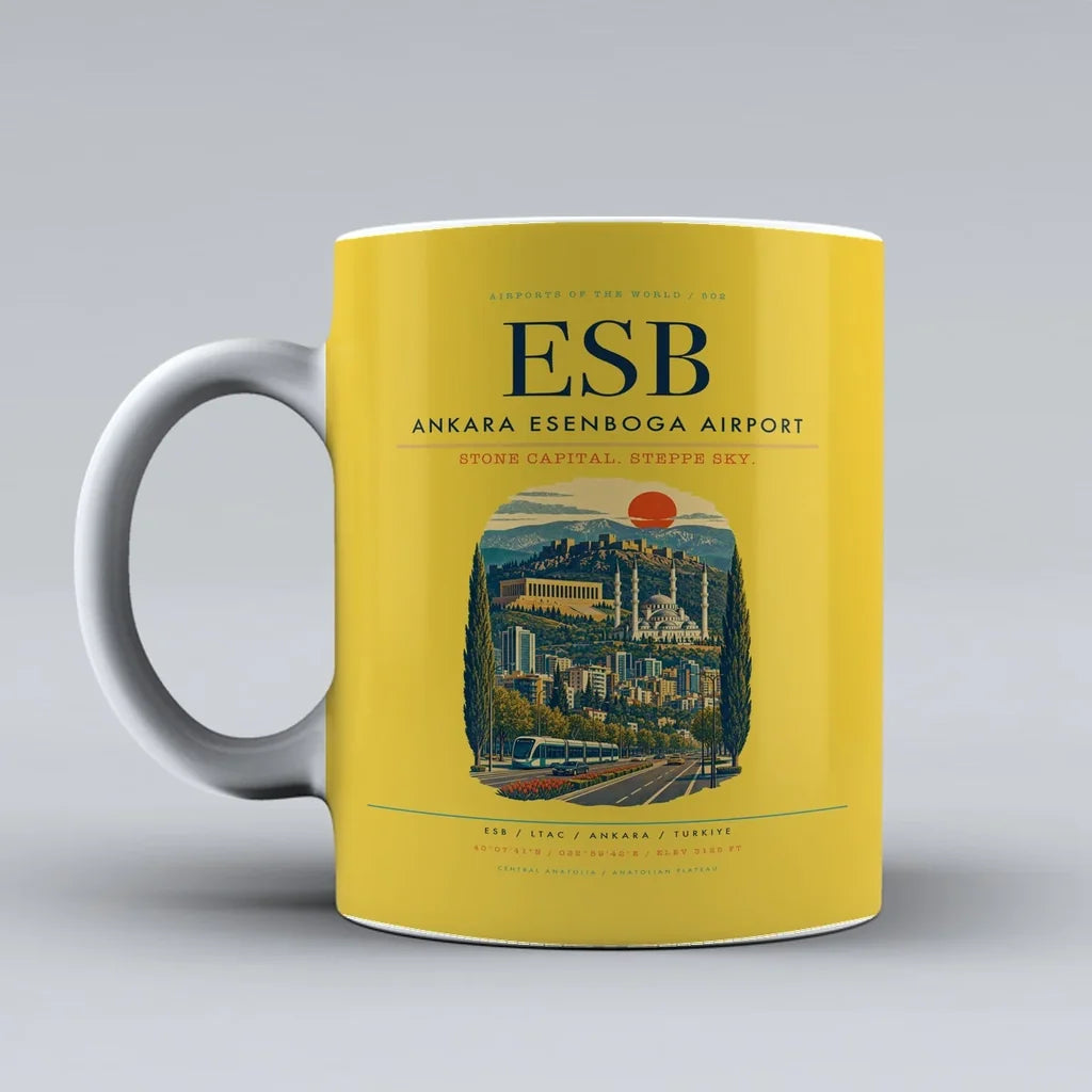 Ankara Esenboga Airport ESB Mug - Yellow