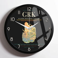 Thumbnail for Killeen Regional Airport (GRK) design on black framed wall clock