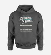 Thumbnail for Cessna Citation Sovereign+ design on dark gray double-side hoodie, single-side print