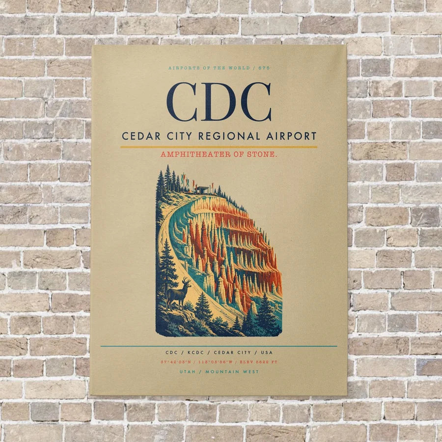 Cedar City Regional Airport CDC - Canvas No Frame - Beige