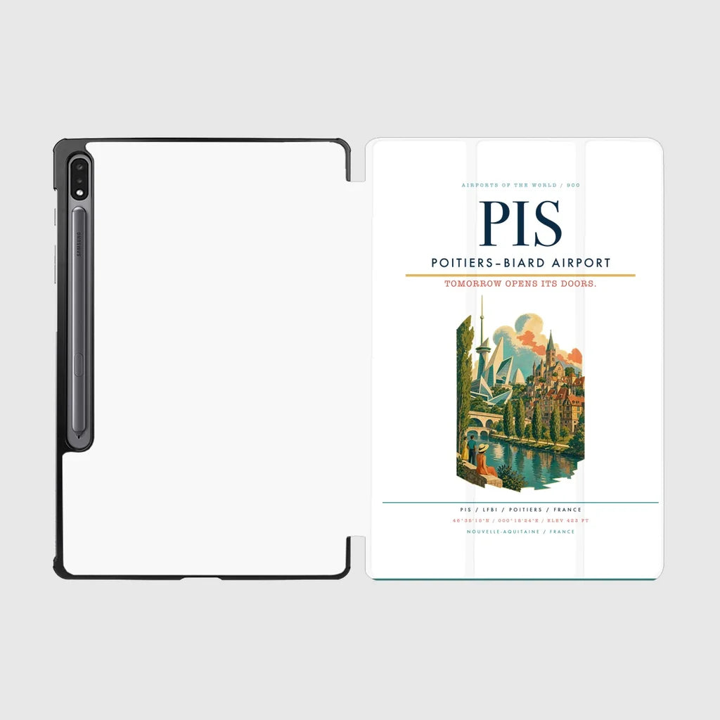 Poitiers–Biard Airport (PIS) design on white samsung tablet tablet case