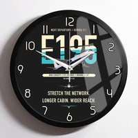 Thumbnail for Embraer E195 design on black framed wall clock