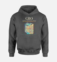 Thumbnail for Girona–Costa Brava Airport (GRO) design on dark gray hoodie single-side print
