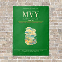 Thumbnail for Martha's Vineyard Airport MVY - Canvas Framed - Green