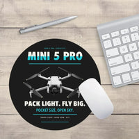 Thumbnail for DJI Mini 5 Pro design on black round mouse pad