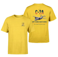 Thumbnail for C-2A Greyhound design on yellow double-side t-shirt, double-side print