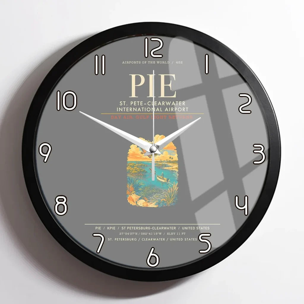 St. PeteClearwater International Airport PIE Wall-Clock Framed - Gray