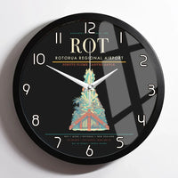 Thumbnail for Rotorua Regional Airport (ROT) design on black framed wall clock