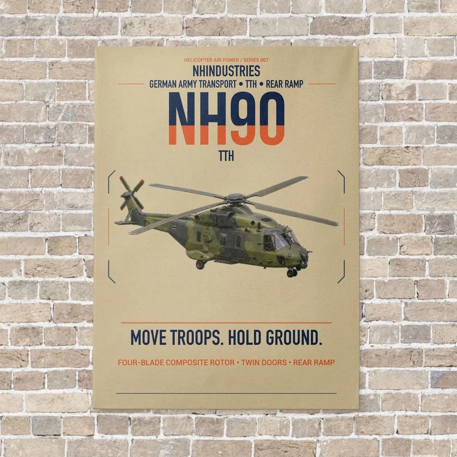 NHIndustries NH90 TTH vertical canvas print - no frame - beige background