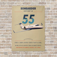 Thumbnail for Bombardier Learjet 55 vertical canvas print - no frame - beige background