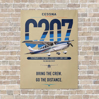 Thumbnail for Cessna T207A Stationair 8 vertical canvas print - no frame - beige background