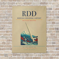Thumbnail for Redding Regional Airport RDD vertical canvas print - no frame - beige background